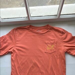 Vineyard Vines Kids Orange Tee with Yellow Logo